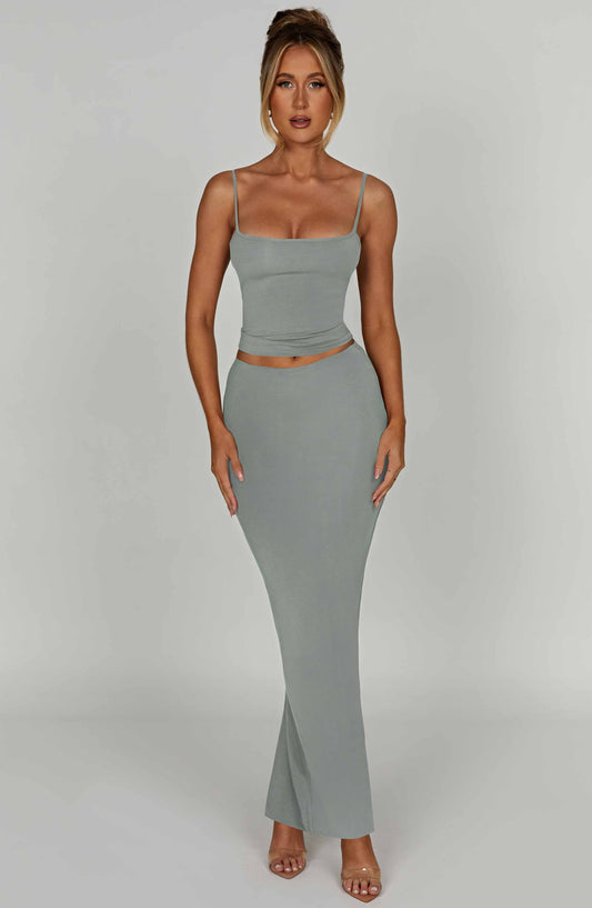 Yazmin Maxi Skirt - Steel